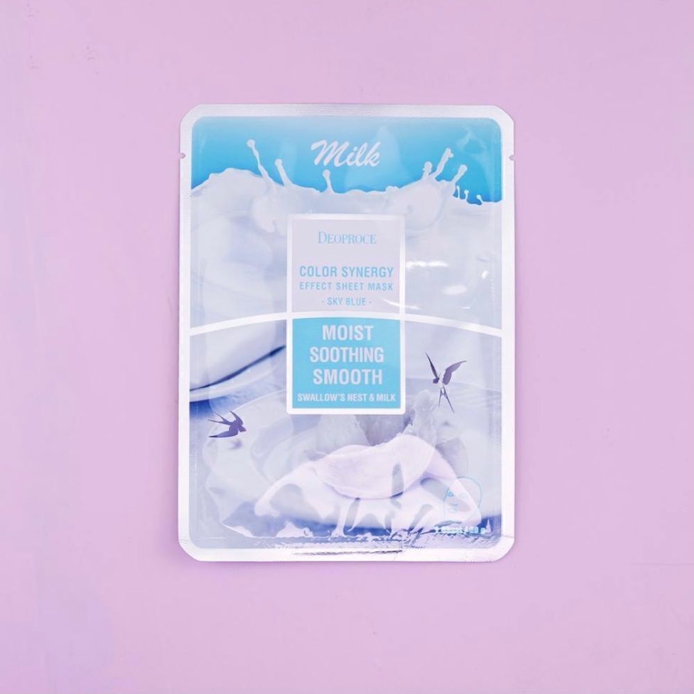 DEOPROCE Color Synergy Mask SKYBLUE: Milk and Swallow's Nest,1pc